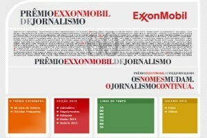 Reprodução Homepage prêmio EXXonMobil 2015