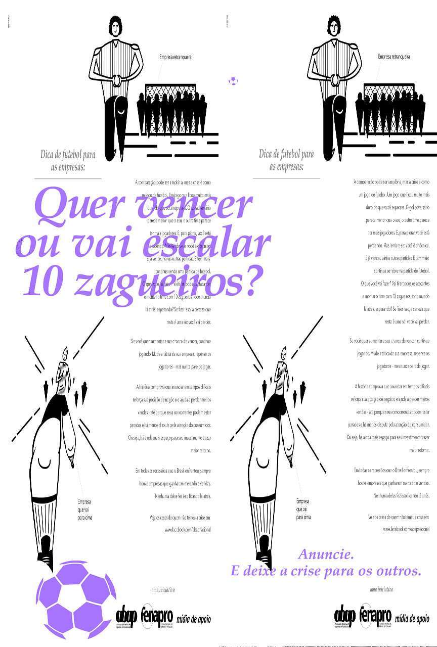 Divulgação Anúncio Futebol Abap e Fenapro