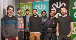 Marcelo Druck, Leonardo Arcoverde, Raphael Bezerra, André Medrato, Leandro Leone e Fabio Barbato ao lado do diretor executivo de criação, Paulo Aguiar