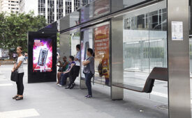 Abrigo de ônibus na avenida Paulista (Crédito: Celina Filgueiras)