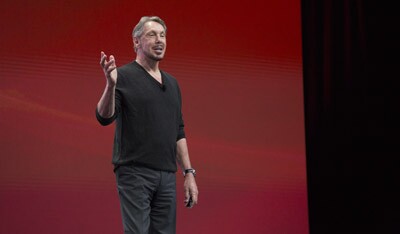 Larry Ellison durante keynote de abertura do Oracle Open World 2016 (Crédito: Charlotte Fiorito/ Divulgação)