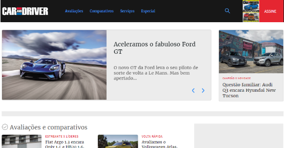 Revista Car and Driver apresenta novo site