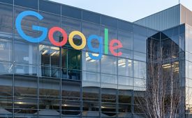 Mountain View, California, USA - March 29, 2018: Google sign on the building at Google's headquarters in Silicon Valley . Google is an American technology company in Internet-related services and products.