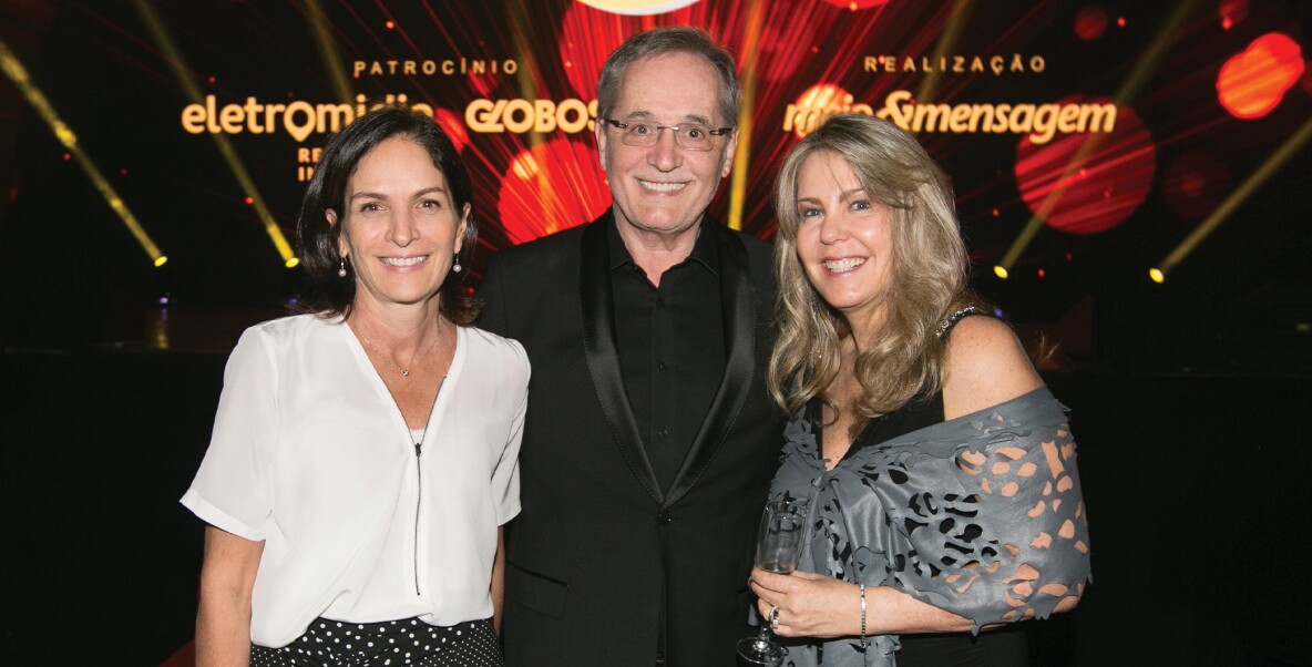 Thais Chede (Globo), Walter Longo (Unimark) e Cris Partel