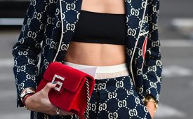 September 19, 2018: Milan, Italy - Street style outfits in detail during Milan Fashion Week  - MFWSS19