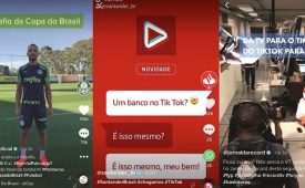 Palmeiras, Santander e Record TV já fazem parte da plataforma (Crédito: Reprodução/TikTok)
