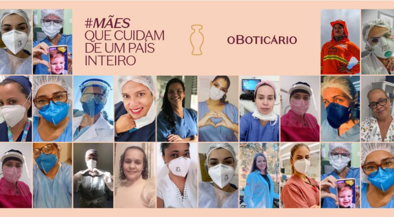 O Boticário reúne milhares de fotos de mães que estão na linha de frente da Covid-19 e faz homenagem em diversos meios de comunicação