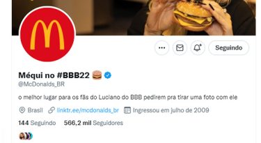McDonald’s oferece fama ao primeiro eliminado do BBB 22