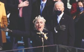 Lady Gaga sings at the inauguration of Joe Biden in the US