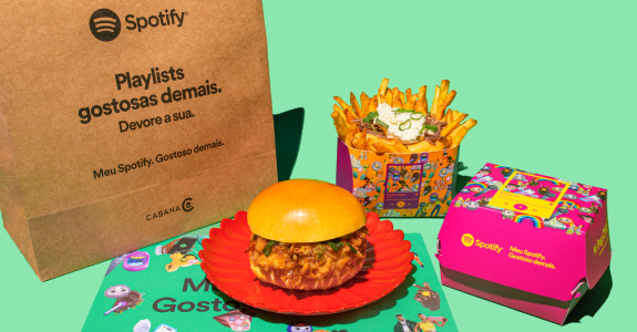 Spotify e Cabana Burger transforma playlists musicais em sanduíches e batatas fritas
