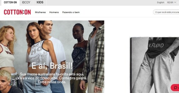 Cotton On abre e-commerce no Brasil
