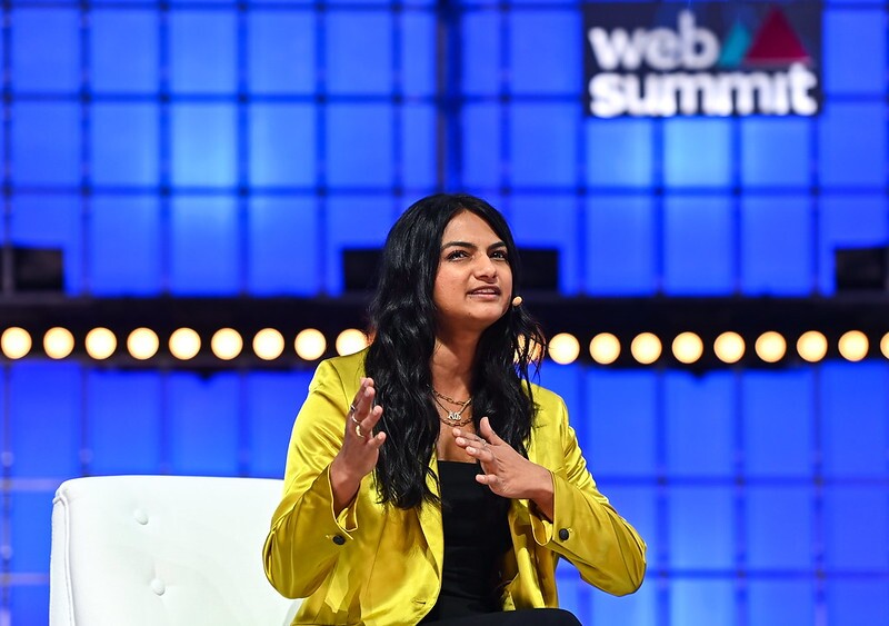 2 November 2022; Amrapali Gan, CEO, OnlyFans, on Centre Stage during day one of Web Summit 2022 at the Altice Arena in Lisbon, Portugal. Photo by Ben McShane/Web Summit via Sportsfile