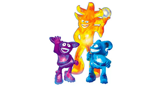 Kaz, Ato e Nik, mascotes da Copa de 2002