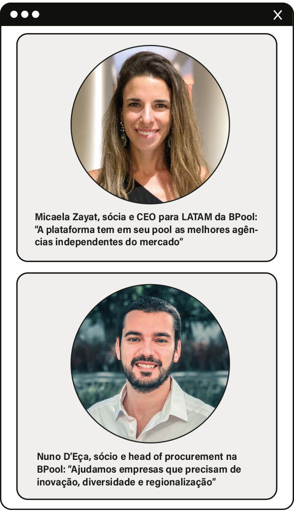 Micaela Zayat, sócia e CEO para LATAM da BPool e Nuno D’Eça, sócio e head of procurement na BPool