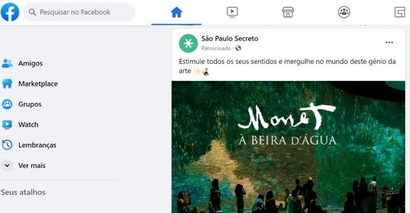 Exemplo de Native Ads no Facebook