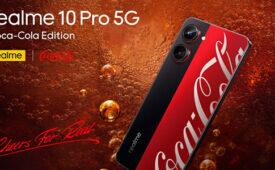 Parceria da Coca-Cola com a Realme lança smartphones com identidade visual da marca de bebidas (Crédito: Divulgação)