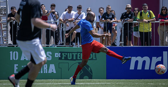 Ex-BBB Ricardo Camargo, conhecido como Alface, representante da seleção Nike Independiente Del Brabo, na Supercopa Desimpedidos 2023 - Créditos: Yuri Gomes