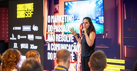 Paula Nader, General Manager da SBF Ventures, no evento ‘Sports, Brands & Connections’ 