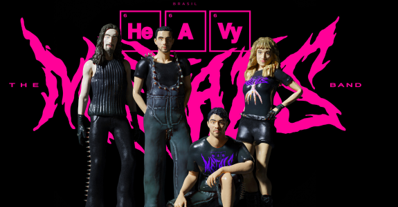 Da esquerda para a direita: Dirk Verbeuren, Juninho Sangiorgio, Rodrigo Lima e Iara Bertolaccini formam a banda Heavy Metals