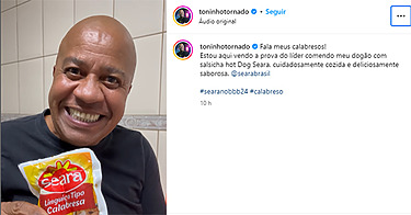 Toninho Tornado aproveita meme e faz “publis” com Seara e Amazon