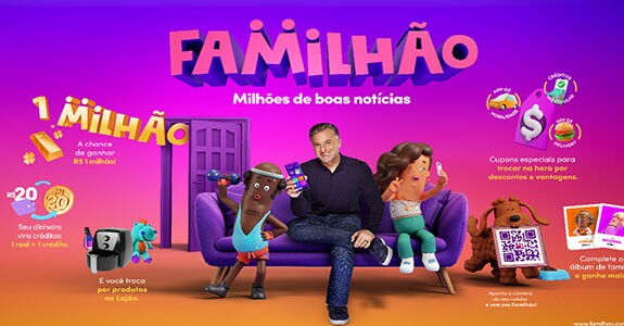 Familhão oferece benefício mensal aos assinantes e campanha com Luciano Huck no Domingão (Crédito: Divulgação)