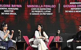 Claudine Bayma, Kwai Brasil, e Manoella Fidalgo, Pinterest, falam sobre as dinâmicas de consumo nas plataformas (Crédito: Eduardo Lopes/Imagem Paulista)