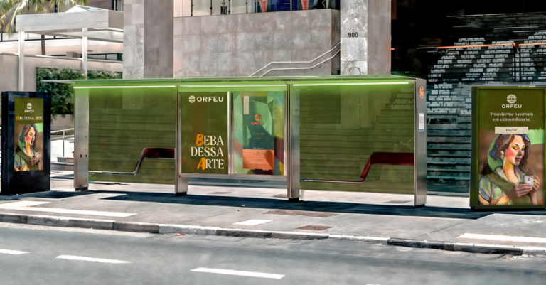 Como parte da campanha "Beba Dessa Arte", a Orfeu Cafés leva à Avenida Paulista uma ação une o digital com o out-of-home (Crédito: Divulgação)