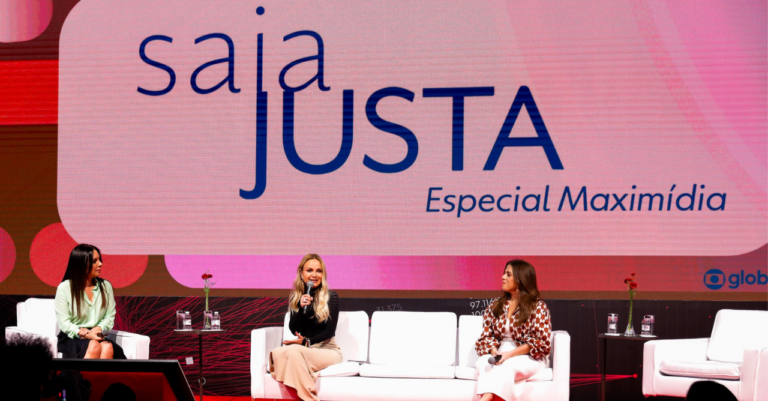 Manzar Ferrer, Eliana e Tati Machado no painel "Tudo o que você precisa saber sobre TV 3.0 e não tinha para quem perguntar" no Maximídia 2024