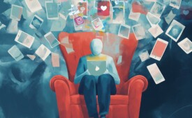 Ilustração de Elaine Maia, diretora de arte na WMcCann, para a edição de 47 anos de Meio & Mensagem