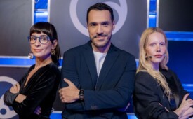 Camila Fremder, Rafa Dias e Jana Rosa no evento da DiaTV sobre a programação de 2025