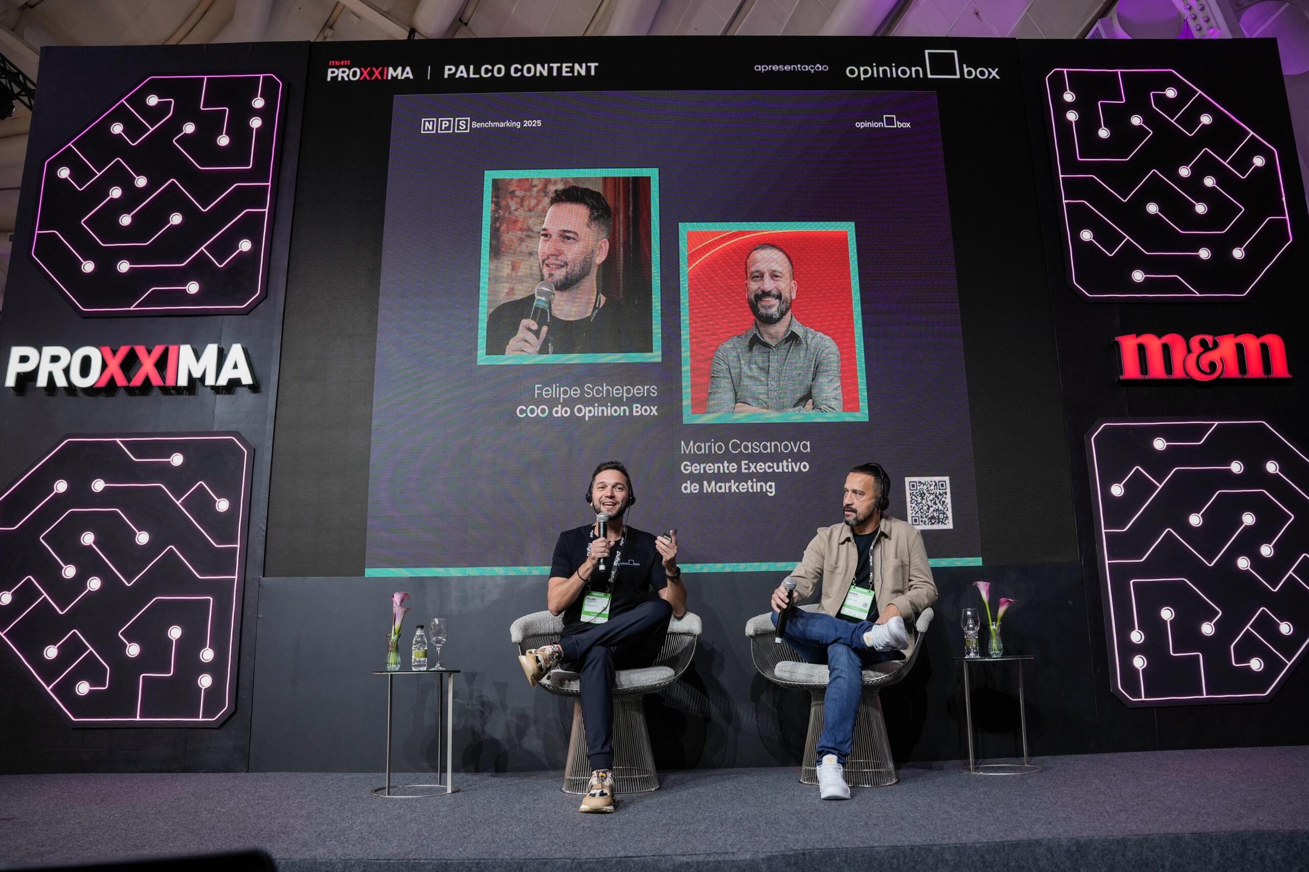 Felipe Schepers, COO na Opinion Box e Mario Casanova, gerente executivo de marketing na Swift