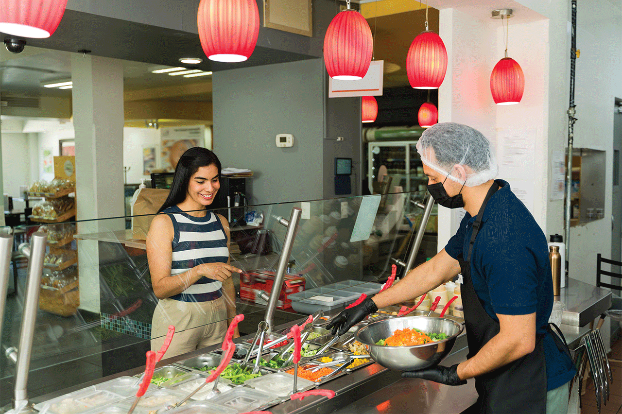 Cliente em restaurante