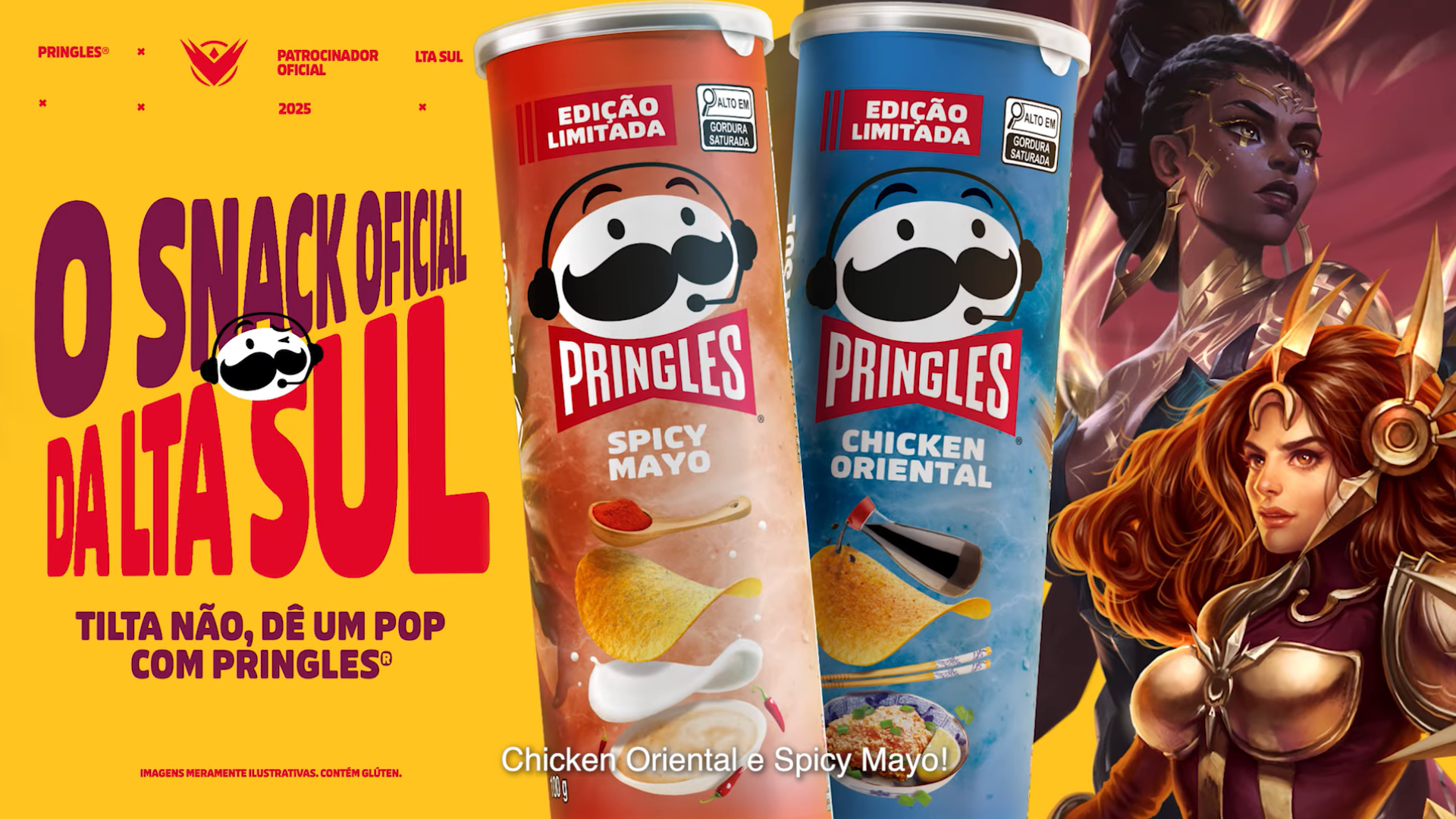 Na primeira campanha de Pringles® para a comunidade competitiva de League of Legends (LOL), convocamos o Squad CLT — Carteira do LoLzeiro Tiltado — com grandes streamers da LTA Sul pra apresentar os novos sabores: Spicy Mayo e Chicken Oriental.
