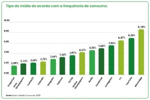  Tipo de mídia de acordo com a frequência de consumo