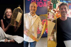 Alessandra Visintainer, da Gut, Eduardo Megale, da Talent, e Renato Fischer da VML, estão concorrendo ao Caboré 2025 (Crédito: Divulgação)