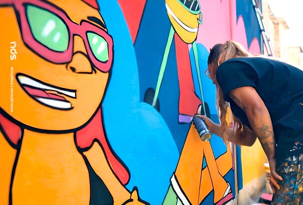 Ação da Visa – arte com artistas locais para homenagear atletas olímpicos do Brasil