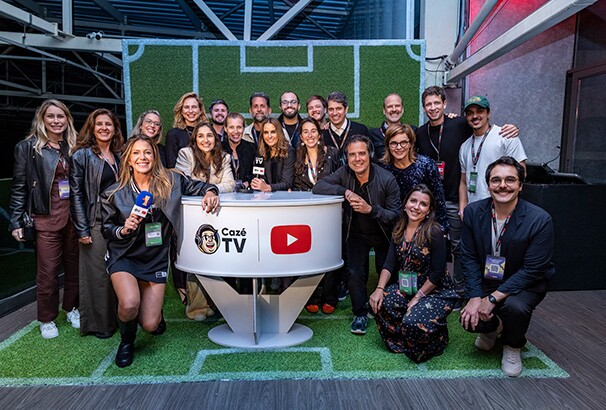 Equipes YouTube e Livemode, e casting da CazéTV celebrando todos os jogos da Copa do Mundo 2026 no YouTube