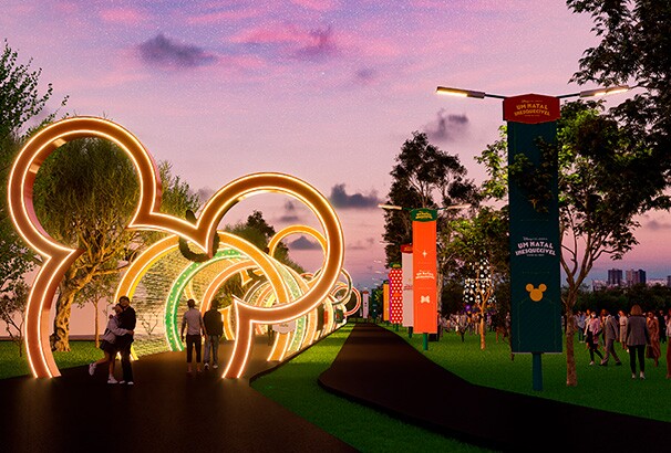 Em Curitiba, Disney Celebra: Um Natal Inesquecível traduz o modelo de experiências presenciais, com ativações integradas, interatividade e patrocínio de marcas