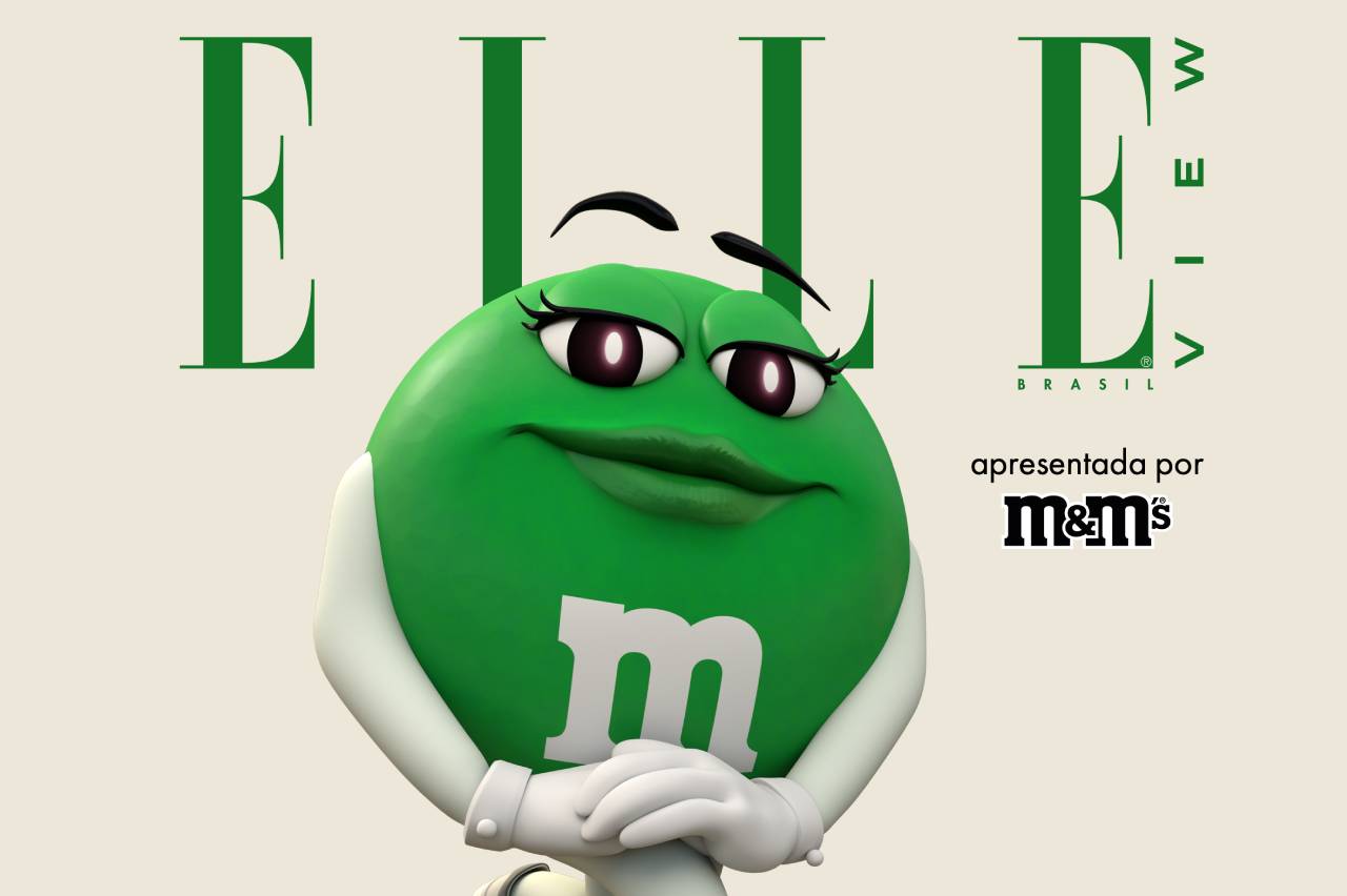 M&M’s verde estampa capa da revista Elle Brasil