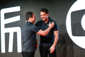 Paulo Marinho, diretor-presidente da TV Globo e Alexandre Guerrero CEO da Eletromidia no TMRW Eletromidia