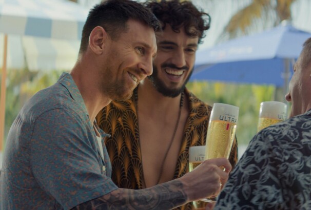 Michelob Ultra tem Lionel Messi como embaixador global para sua plataforma de futebol.Crédito: divulgação/AB InBev