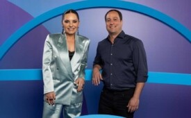 Manzar Feres e Paulo Marinho, apresentam as novidades da Globo para 2026 no Upfront em São Paulo (Crédito: Globo/ Daniela Toviansky)