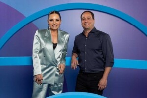 Manzar Feres e Paulo Marinho, apresentam as novidades da Globo para 2026 no Upfront em São Paulo (Crédito: Globo/ Daniela Toviansky)