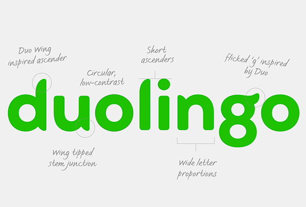 Fonte customizada para o aplicativo Duolingo. Artigo: https://www.monotype.com/pt/studio/portfolio/duolingo