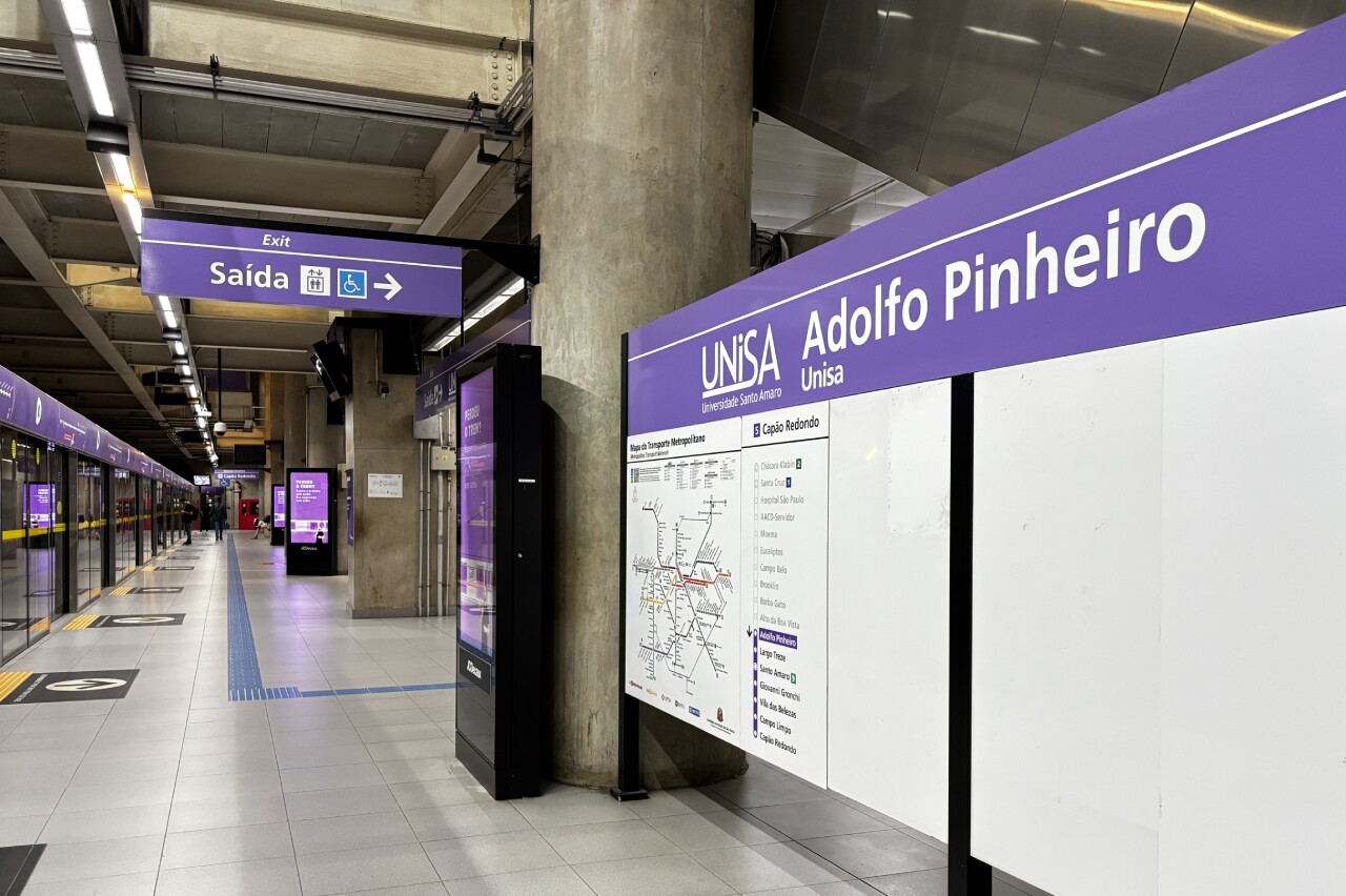 Unisa assume naming rights da Estação Adolfo Pinheiro, da Linha 5, Lilás, da CPTM (Crédito: Divulgação)