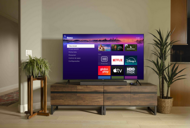 A CTV reúne todos os serviços de streaming em uma única tela inicial.