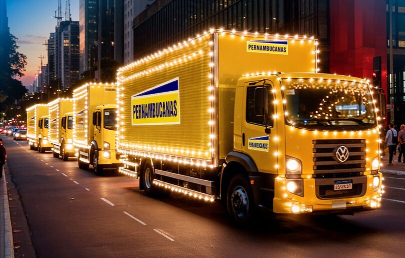 Pernambucanas personaliza caminhões para o Natal (Crédito: Divulgação)