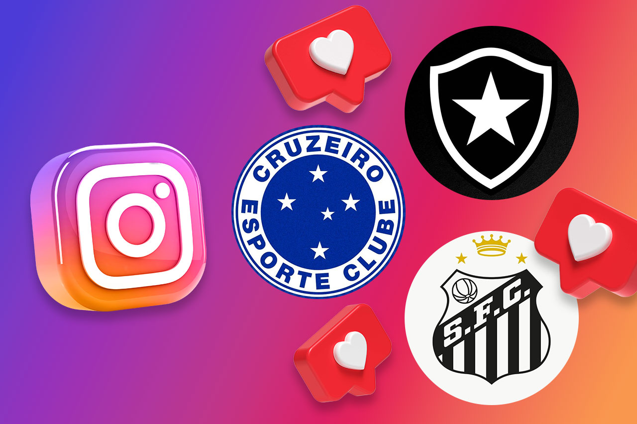 Cruzeiro, Santos e Botafogo são o top 3 times com melhor performance digital no Instagram em 2025 (Crédito: AdriaVidal/neuralsuperstudio/Shutterstock/Equipe M&M)