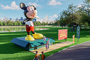 Disney cria escultura de 6,3 m² do Mickey em evento de Natal (Crédito: Divulgação)