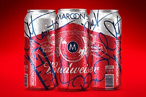 Budweiser personaliza latas para fãs do Maroon 5 (Crédito: Divulgação)